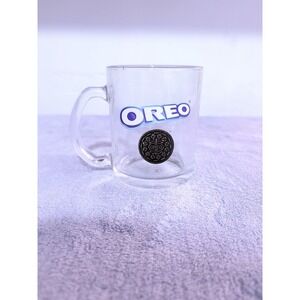 Original Oreo Cookies Brand Mug For Milk And‎ Cookies Clear Glass Collectible